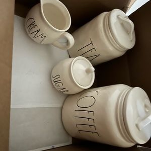 Rae Dunn Coffee, Tea, Cream , Sugar